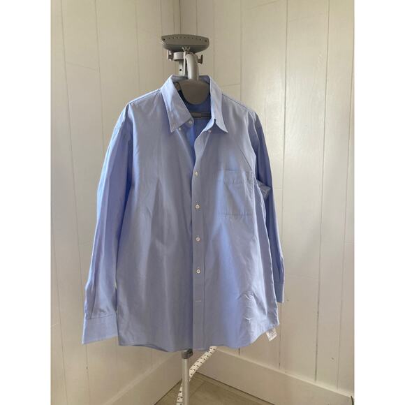 Lands’ End Blue Men’s Buttondown Shirt, Size 16.5/32 - Picture 1 of 8